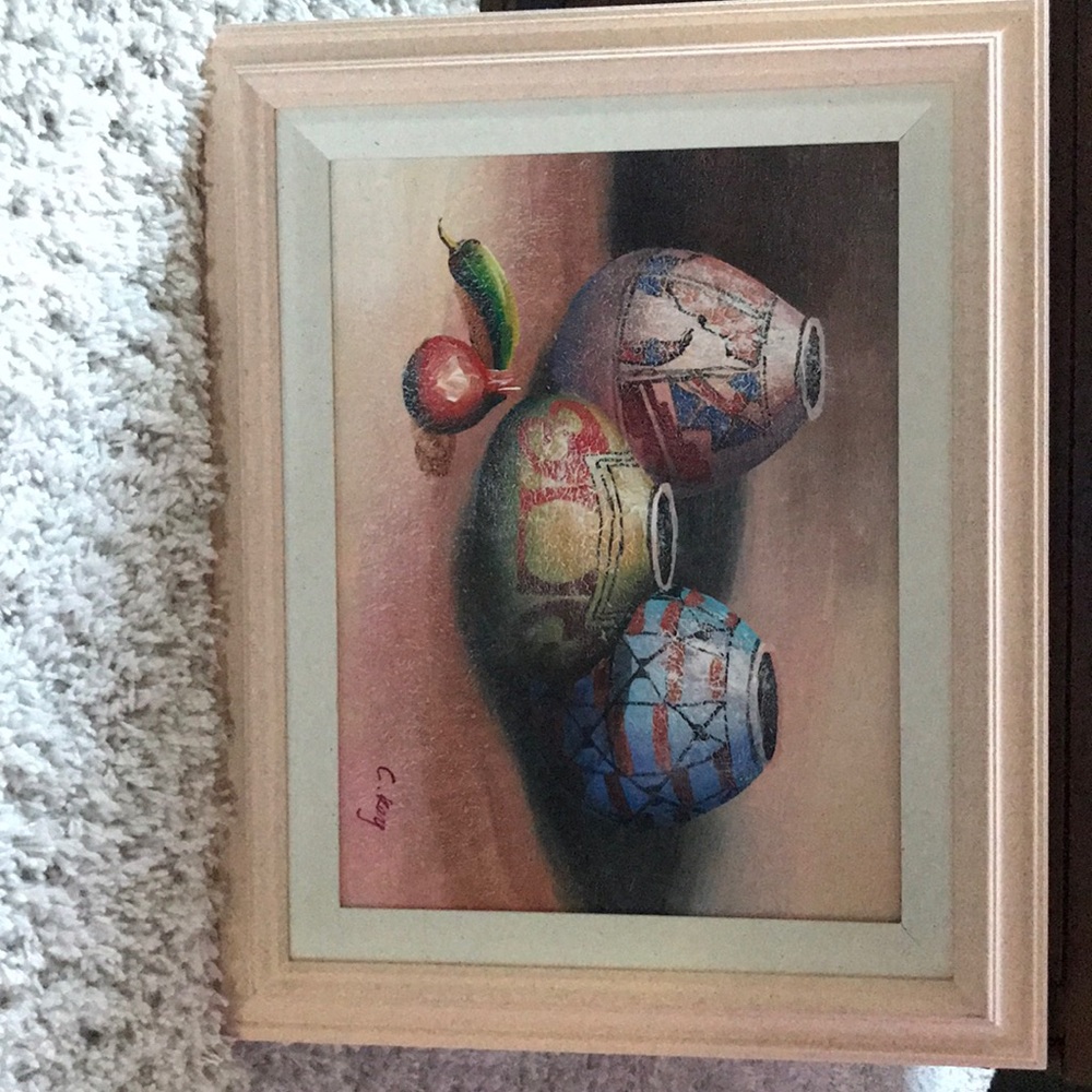 Southwest Pottery Canvas with Frame